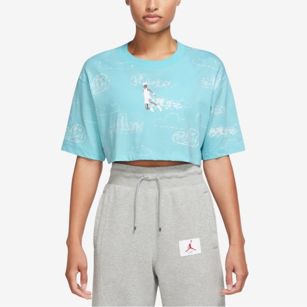 Jordan Women's Teal Graphic Crop Top